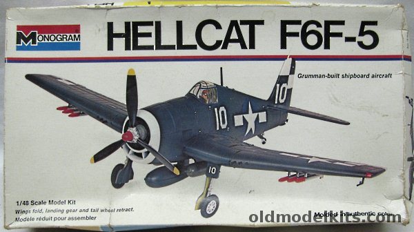 Monogram 1/48 Grumman F6F-5 Hellcat - (F6F5) White Box Issue, 6832 plastic model kit